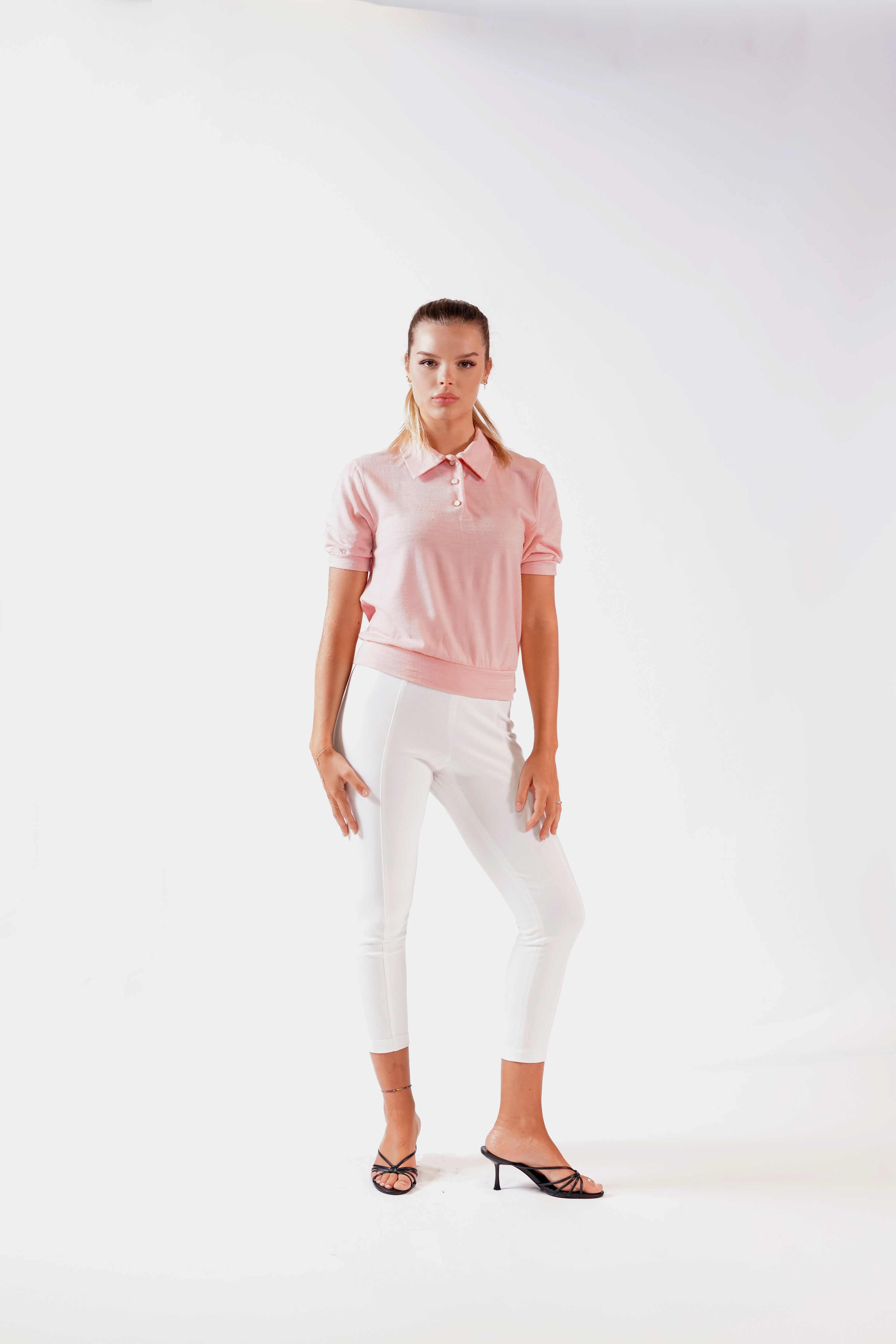 PONTE PANT W/ ZIPPER WHITE