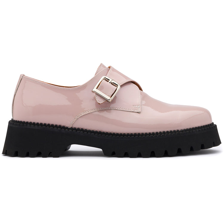 PINK PATENT LEATHER MONK STRAP