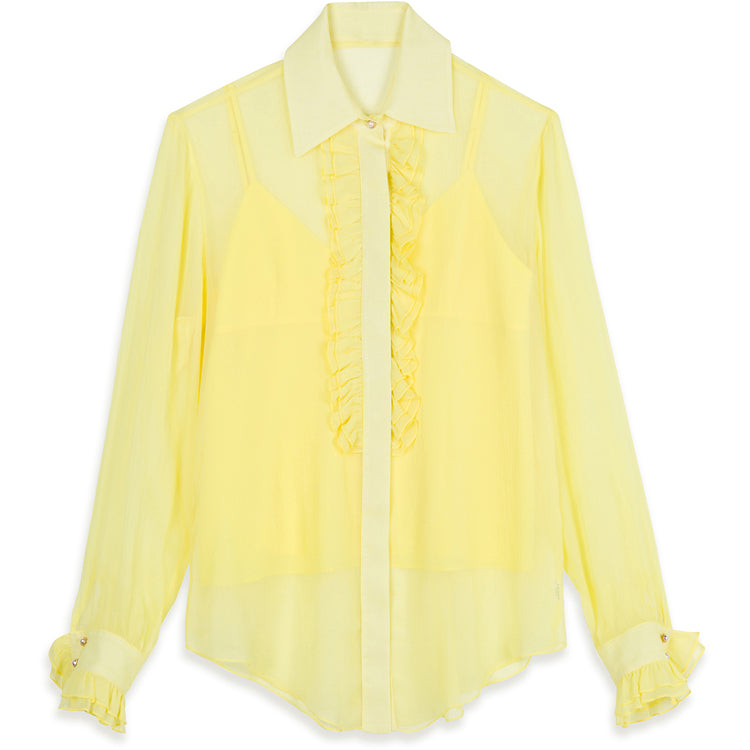 RUFFLE BLOUSE LEMON