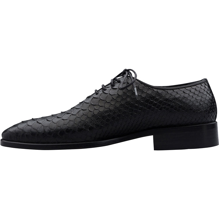 SNAKESKIN TUXEDO SHOE BLACK