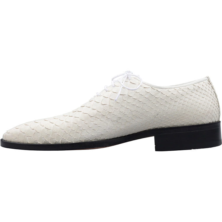 SNAKESKIN TUXEDO SHOE WHITE