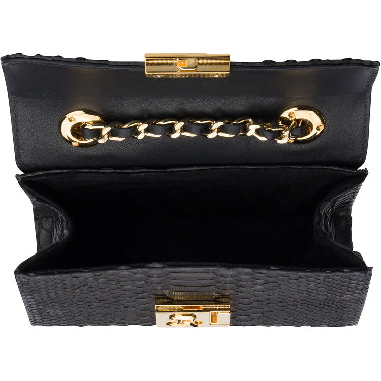 SNAKESKIN CLUTCH BLACK