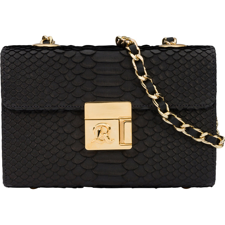 SNAKESKIN CLUTCH BLACK