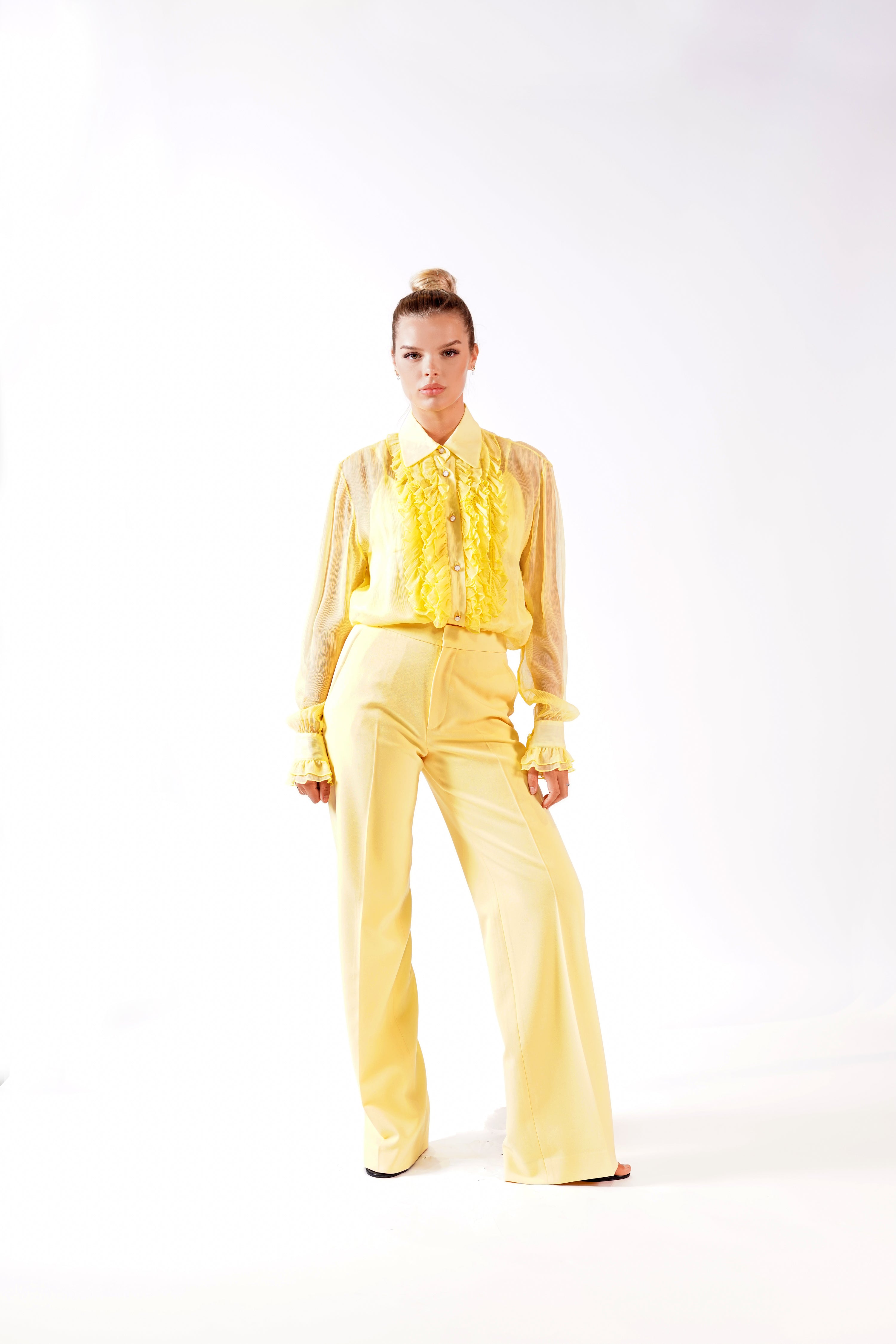 RUFFLE BLOUSE LEMON