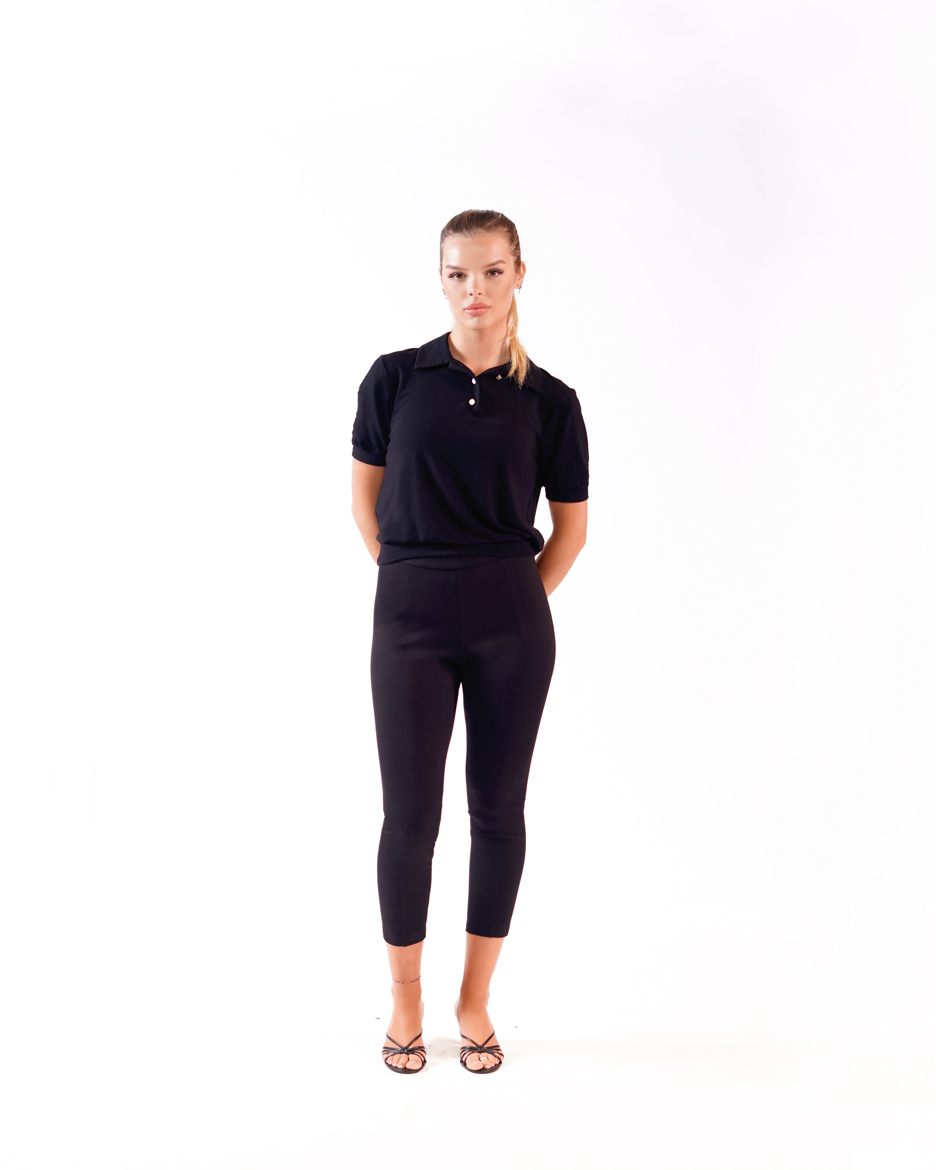 PONTE PANT W/ ZIPPER BLACK