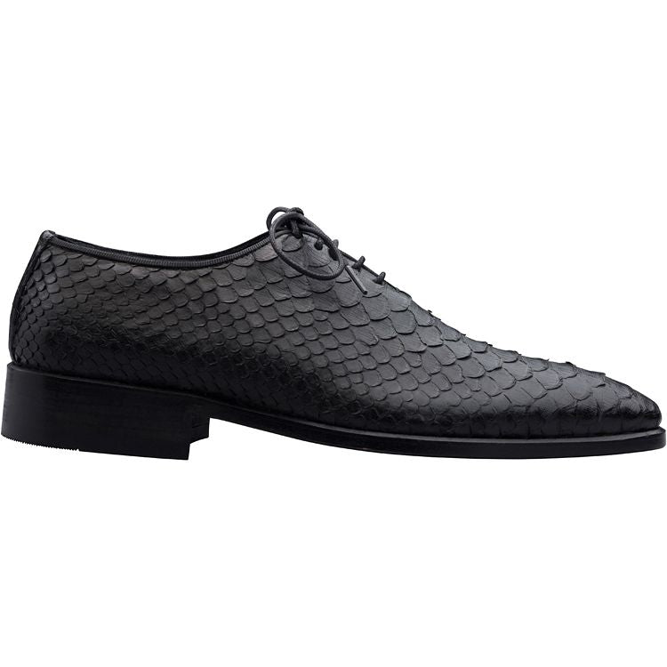 SNAKESKIN TUXEDO SHOE BLACK