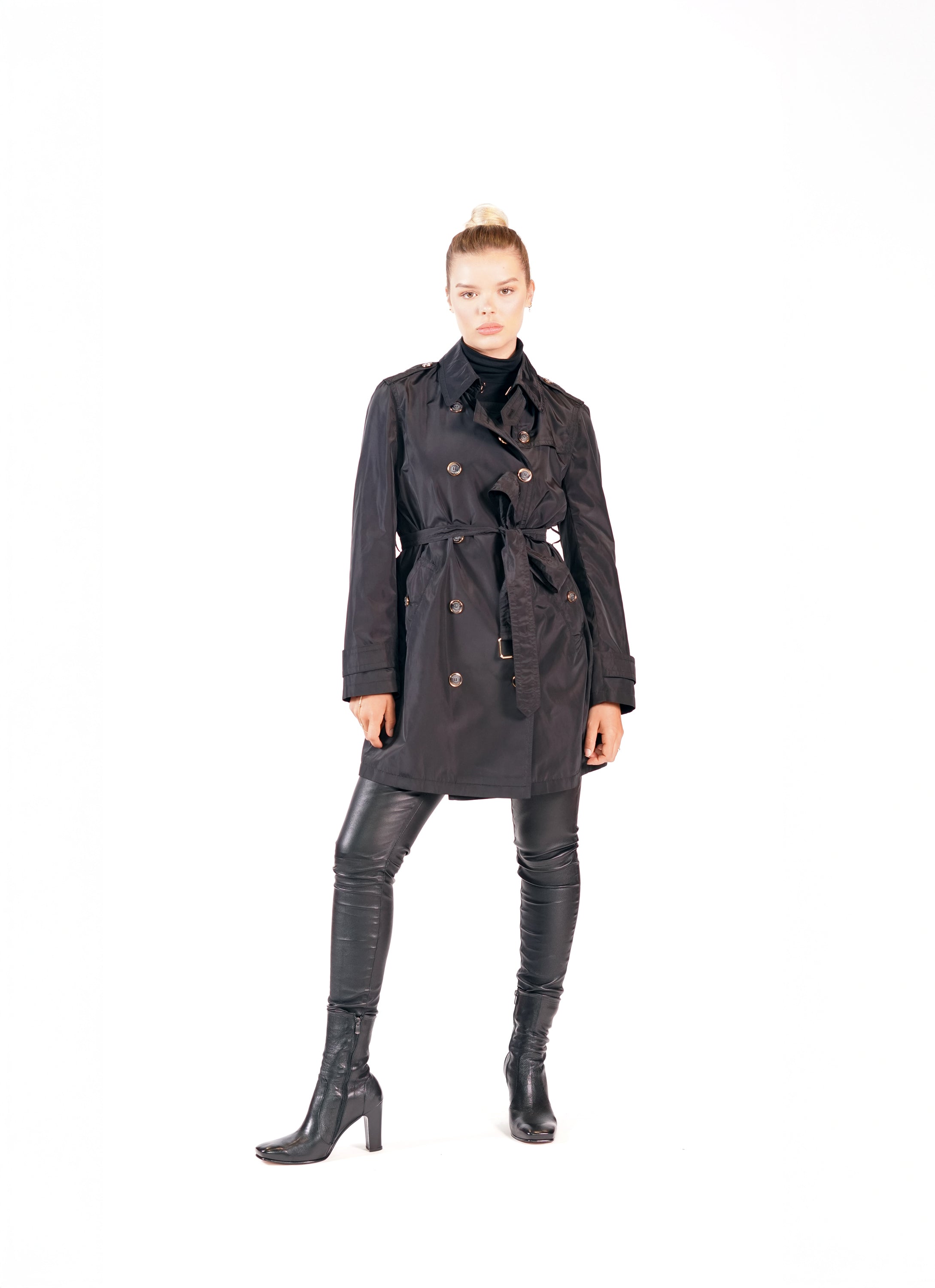SHIMMER ALL WEATHER COAT BLACK