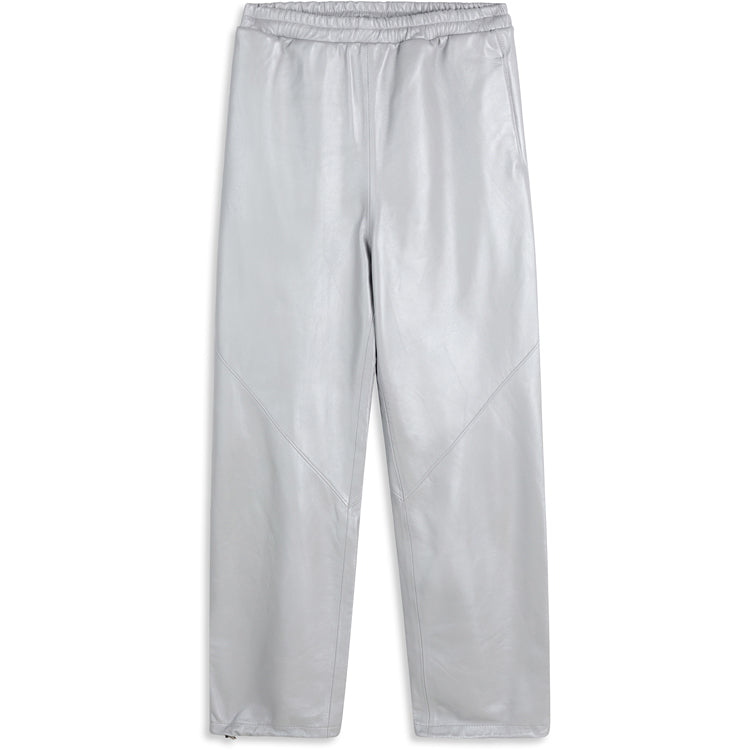 Luxe Leather Jogger -Silver