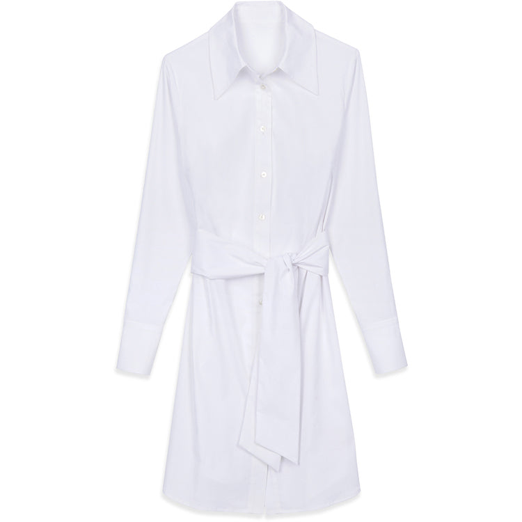 COTTON POPLIN SHIRT DRESS WHITE