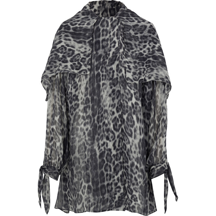 BLACK AND WHITE SILK CHIFFON
